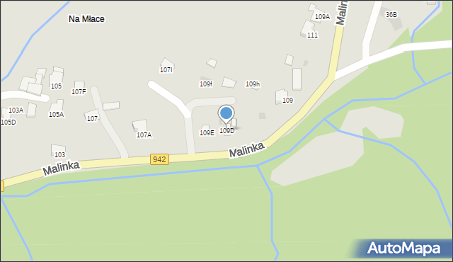 Wisła, Malinka, 109D, mapa Wisła