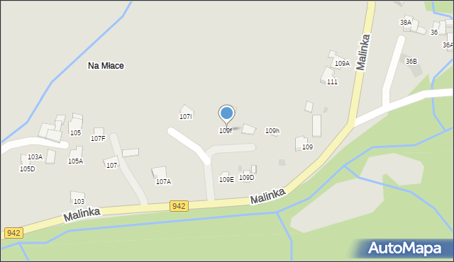 Wisła, Malinka, 109f, mapa Wisła