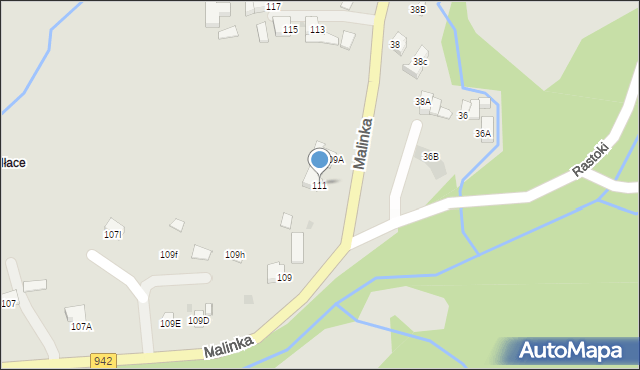 Wisła, Malinka, 111, mapa Wisła