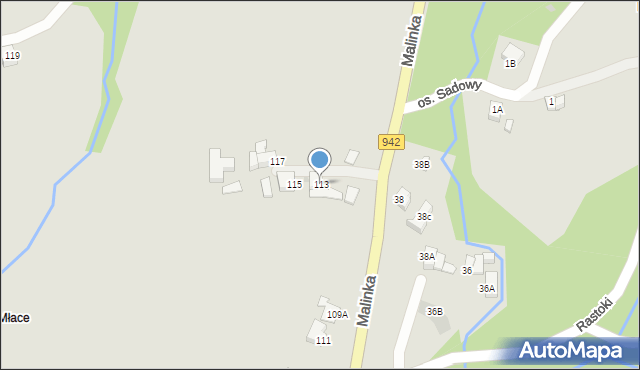 Wisła, Malinka, 113, mapa Wisła