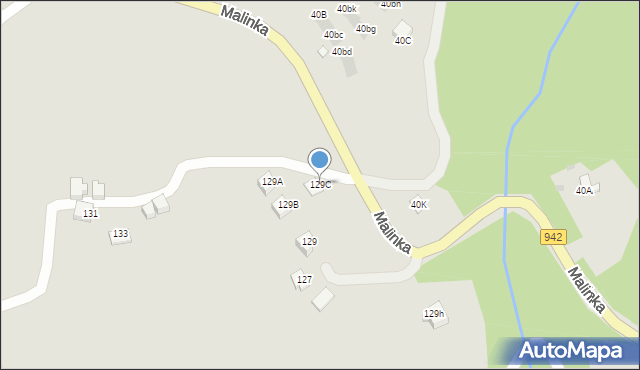 Wisła, Malinka, 129C, mapa Wisła