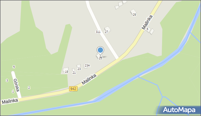 Wisła, Malinka, 25, mapa Wisła