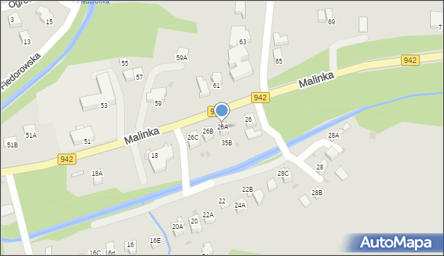 Wisła, Malinka, 26A, mapa Wisła