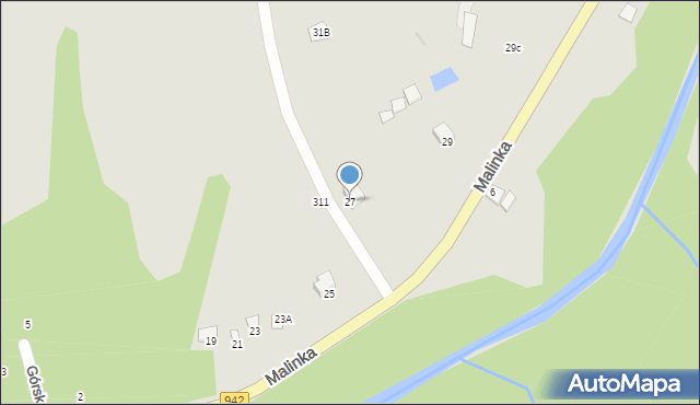 Wisła, Malinka, 27, mapa Wisła
