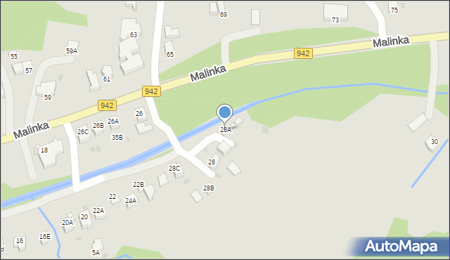 Wisła, Malinka, 28A, mapa Wisła