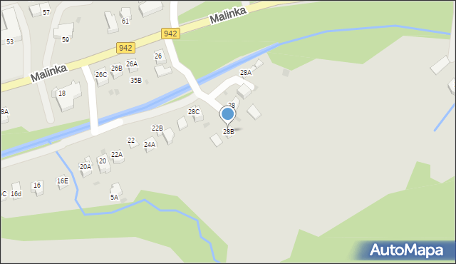 Wisła, Malinka, 28B, mapa Wisła