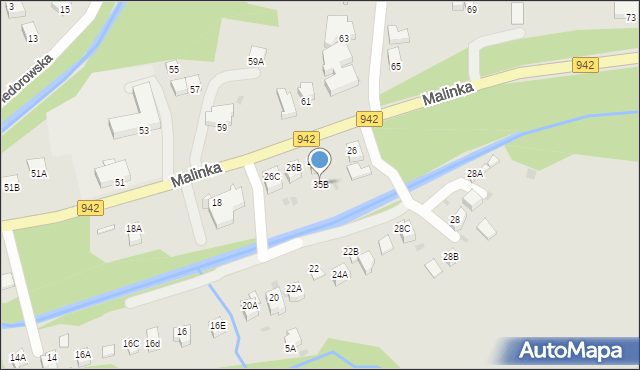 Wisła, Malinka, 35B, mapa Wisła