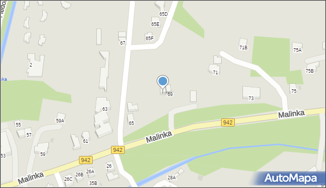 Wisła, Malinka, 69A, mapa Wisła