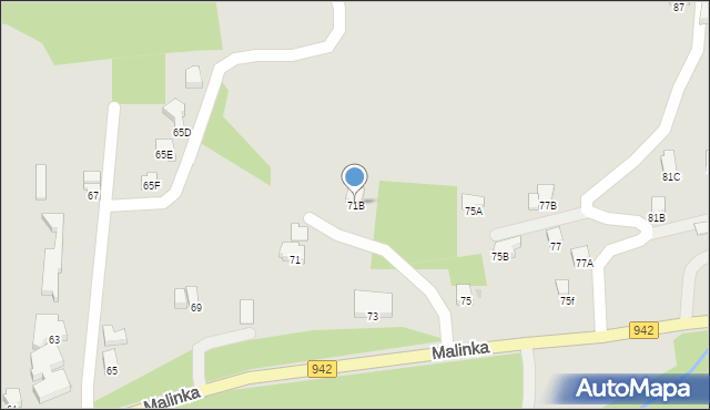 Wisła, Malinka, 71B, mapa Wisła