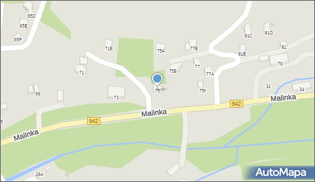 Wisła, Malinka, 75, mapa Wisła
