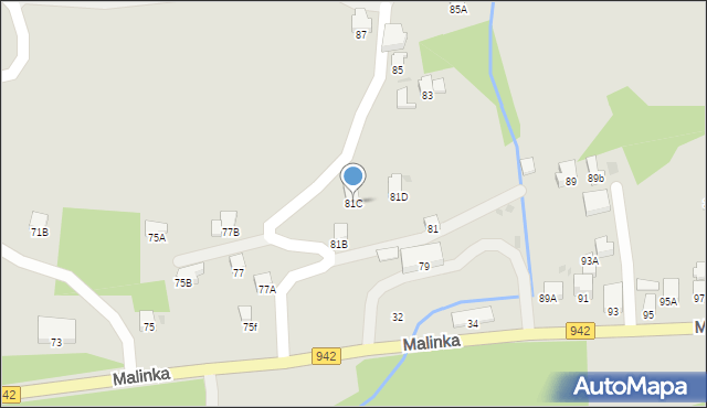 Wisła, Malinka, 81C, mapa Wisła