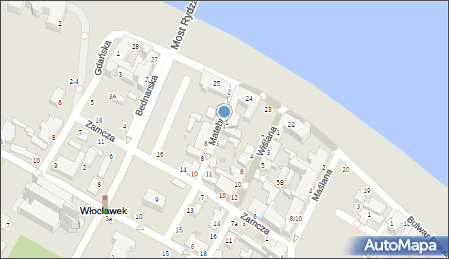 Włocławek, Matebudy, 3, mapa Włocławka