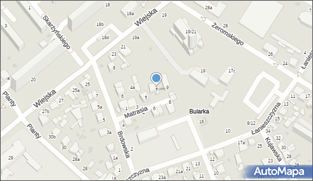 Włocławek, Matrasia Józefa, 7, mapa Włocławka
