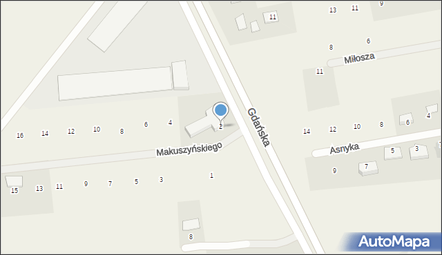 Wocławy, Makuszyńskiego Kornela, 2, mapa Wocławy