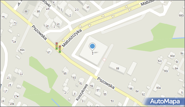 Wodzisław Śląski, Matuszczyka Franciszka, 2, mapa Wodzisławia Śląskiego