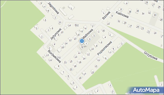 Wojnówko, Malinowa, 9, mapa Wojnówko
