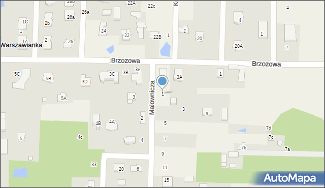 Wola Mrokowska, Malownicza, 1, mapa Wola Mrokowska