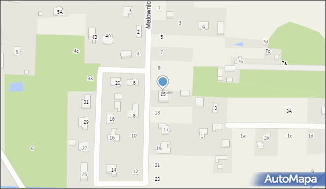 Wola Mrokowska, Malownicza, 15, mapa Wola Mrokowska