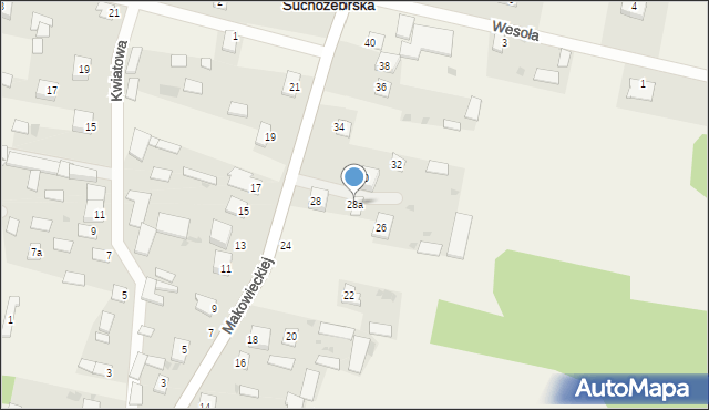 Wola Suchożebrska, Makowieckiej Zofii, 28a, mapa Wola Suchożebrska