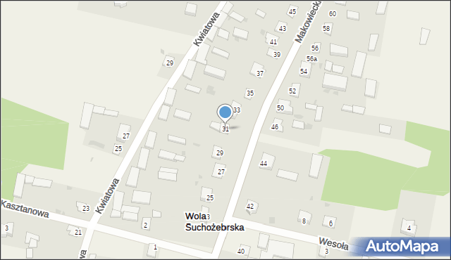 Wola Suchożebrska, Makowieckiej Zofii, 31, mapa Wola Suchożebrska