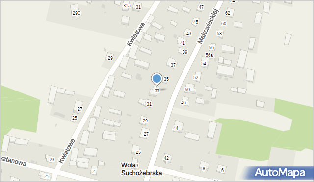 Wola Suchożebrska, Makowieckiej Zofii, 33, mapa Wola Suchożebrska