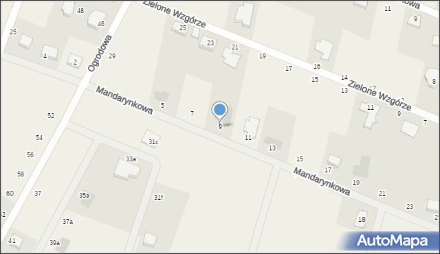 Wołczkowo, Mandarynkowa, 9, mapa Wołczkowo