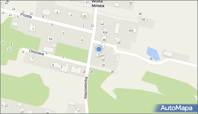 Wólka Mińska, Mazowiecka, 32a, mapa Wólka Mińska