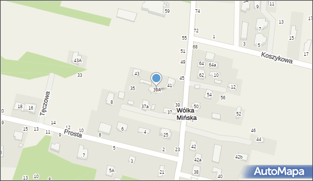 Wólka Mińska, Mazowiecka, 39A, mapa Wólka Mińska