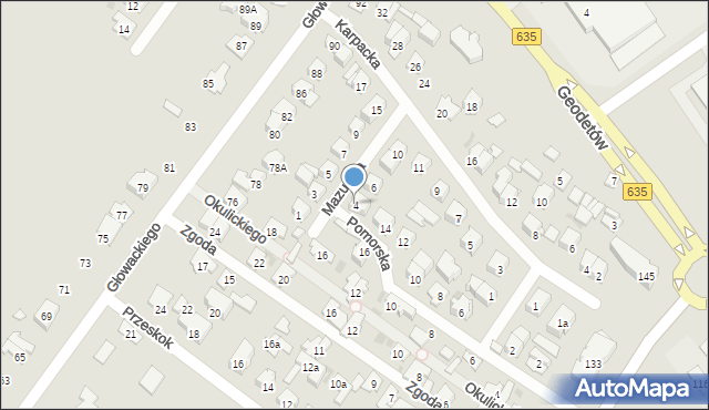 Wołomin, Mazurska, 4, mapa Wołomin