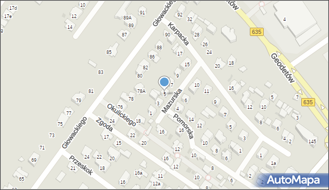 Wołomin, Mazurska, 5, mapa Wołomin