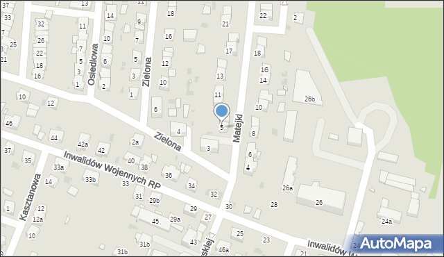 Wołów, Matejki Jana, 5, mapa Wołów