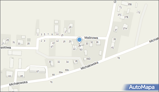 Wolskie, Malinowa, 26, mapa Wolskie