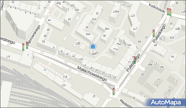 Wrocław, Małachowskiego Stanisława, 14A, mapa Wrocławia