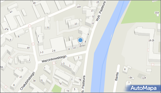 Wrocław, Marcinkowskiego Karola, 12, mapa Wrocławia