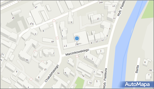 Wrocław, Marcinkowskiego Karola, 2-6, mapa Wrocławia