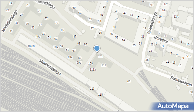 Wrocław, Madalińskiego Antoniego Józefa, gen., 105, mapa Wrocławia