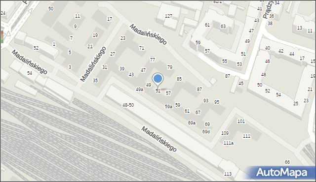 Wrocław, Madalińskiego Antoniego Józefa, gen., 51, mapa Wrocławia