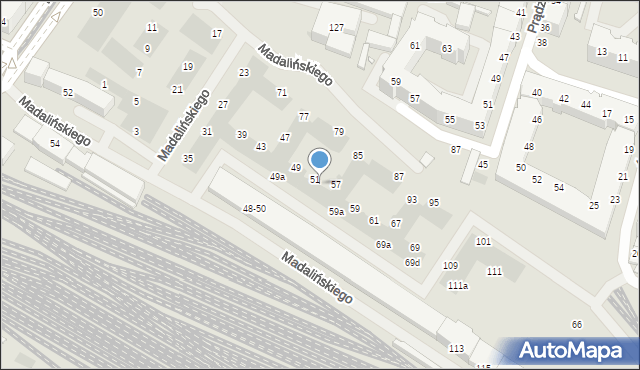 Wrocław, Madalińskiego Antoniego Józefa, gen., 55, mapa Wrocławia