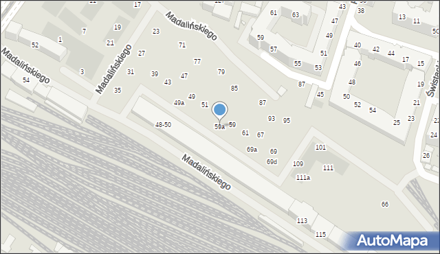 Wrocław, Madalińskiego Antoniego Józefa, gen., 59a, mapa Wrocławia