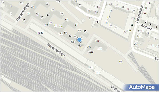 Wrocław, Madalińskiego Antoniego Józefa, gen., 69d, mapa Wrocławia