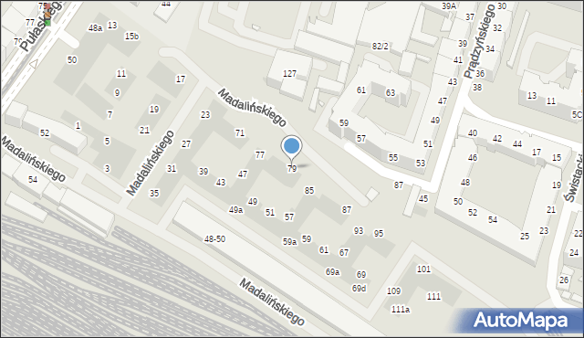 Wrocław, Madalińskiego Antoniego Józefa, gen., 79, mapa Wrocławia
