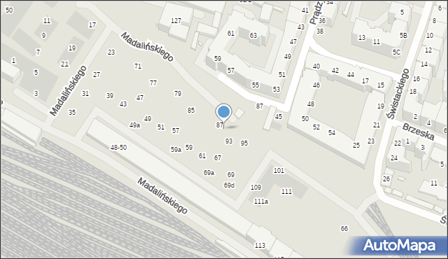 Wrocław, Madalińskiego Antoniego Józefa, gen., 89, mapa Wrocławia