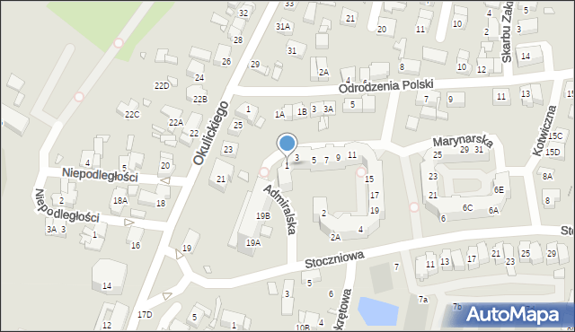 Wrocław, Marynarska, 1, mapa Wrocławia