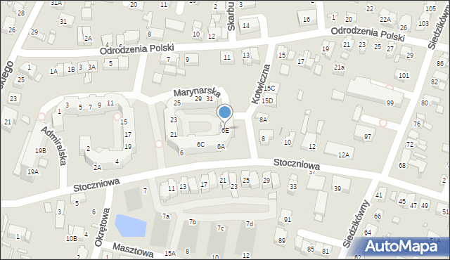 Wrocław, Marynarska, 6E, mapa Wrocławia