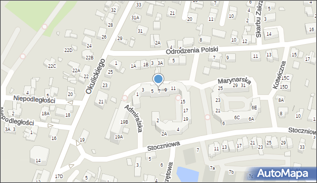 Wrocław, Marynarska, 7, mapa Wrocławia