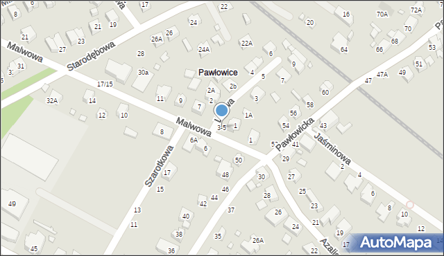 Wrocław, Malwowa, 3-5, mapa Wrocławia