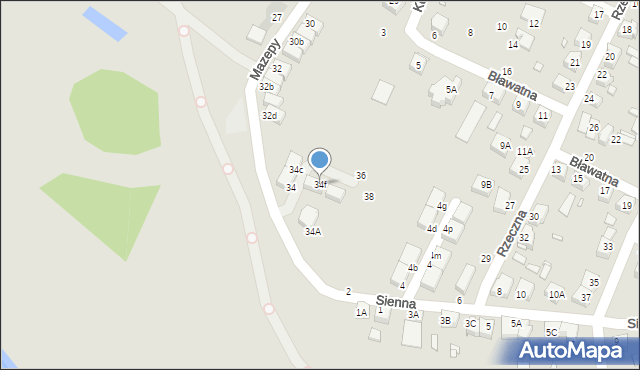 Wrocław, Mazepy, 34f, mapa Wrocławia