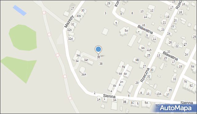 Wrocław, Mazepy, 36, mapa Wrocławia