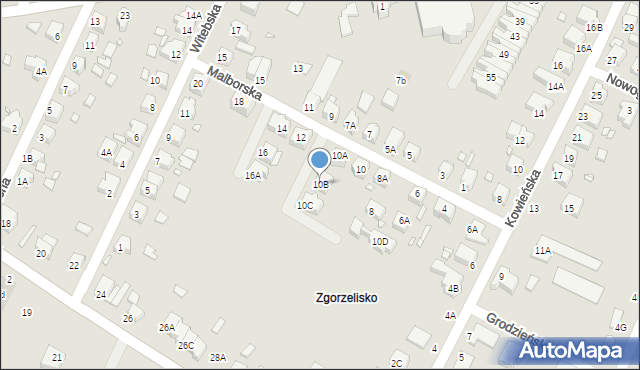 Wrocław, Malborska, 10B, mapa Wrocławia