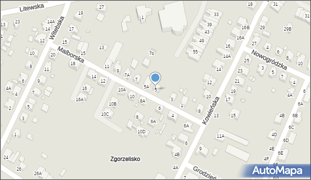 Wrocław, Malborska, 5, mapa Wrocławia
